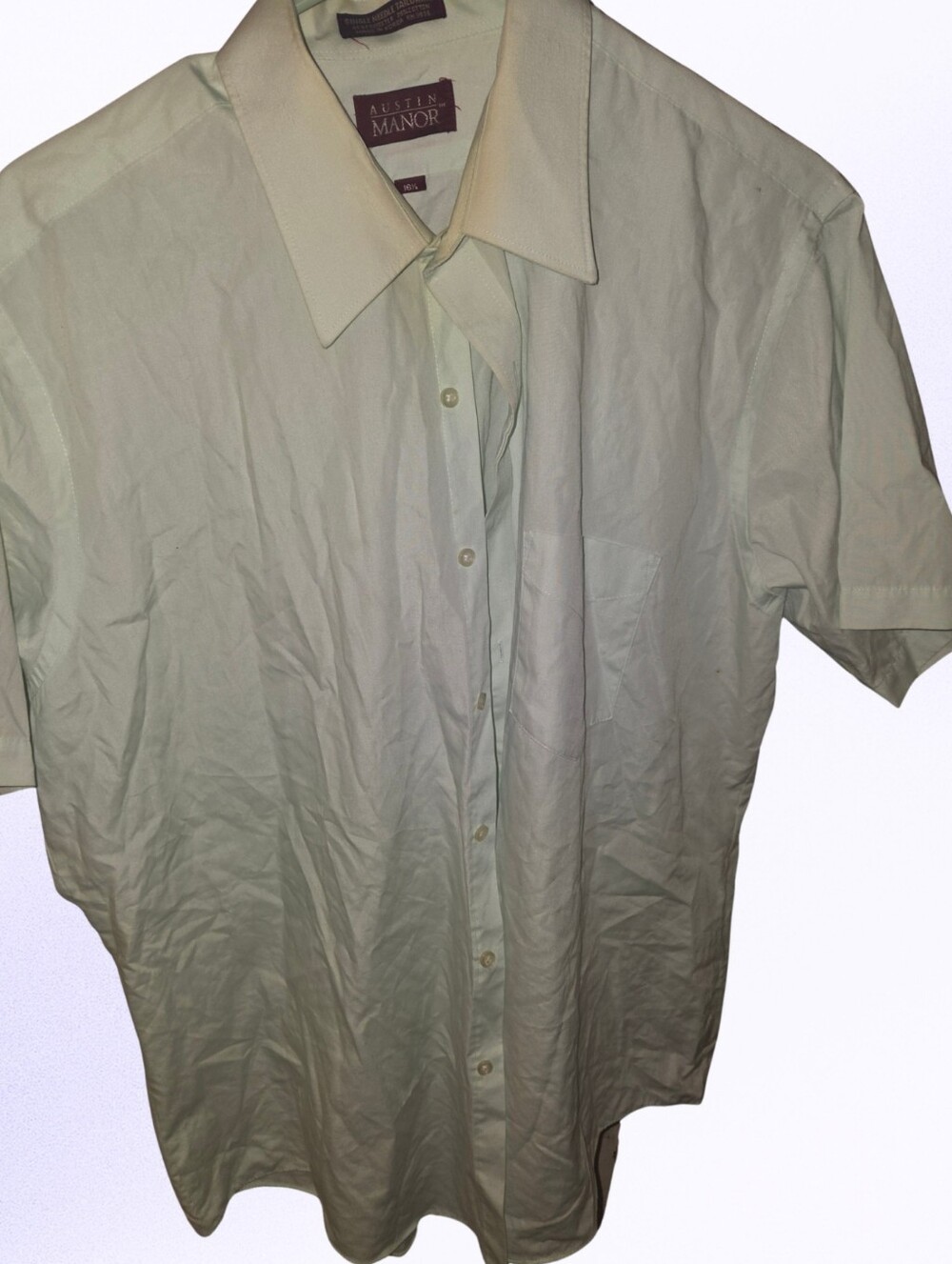 Men's Light Green Short-Sleeve Button-Down Shirt